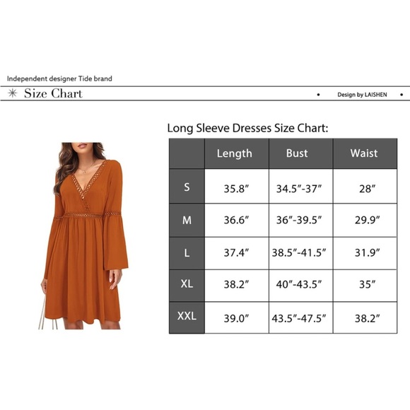 New long sleeve v neck lace mini dress - Picture 5 of 5